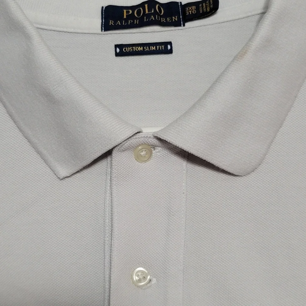 Polo Ralph Lauren Polo Shirt Mens 3XB White Custom Slim Fit American Flag Pony